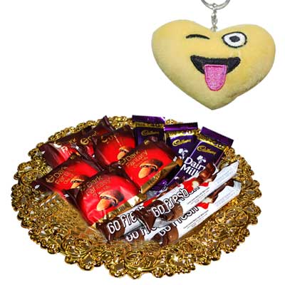 "Rakhi - FR- 8070 A(Single Rakhi), 500gms of Assorted Sweets - Click here to View more details about this Product